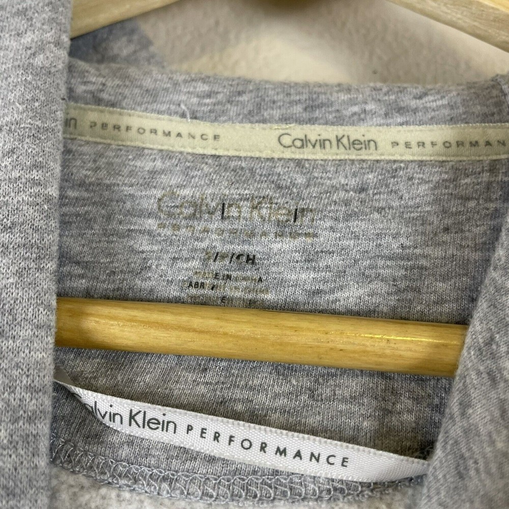 Calvin Klein Performance Hoodie Womens Size Small Cropped Light Wash Gray Hooded - Picture 3 of 12